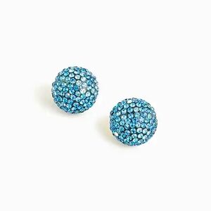 NWT J. Crew Crystal Ball Earrings Blue